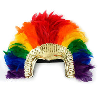 Feather Headdress Section With Sequins - Rainbow
