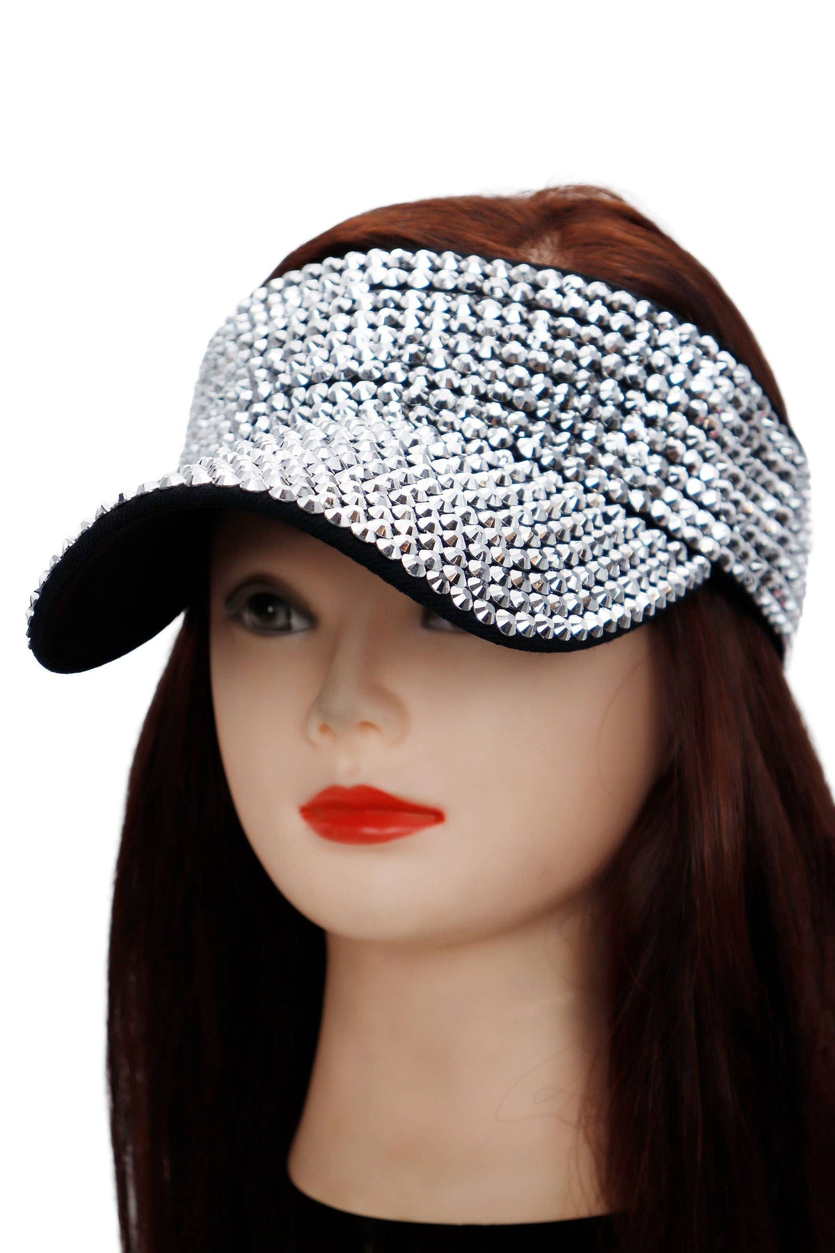 Rhinestone Velcro Back Visor