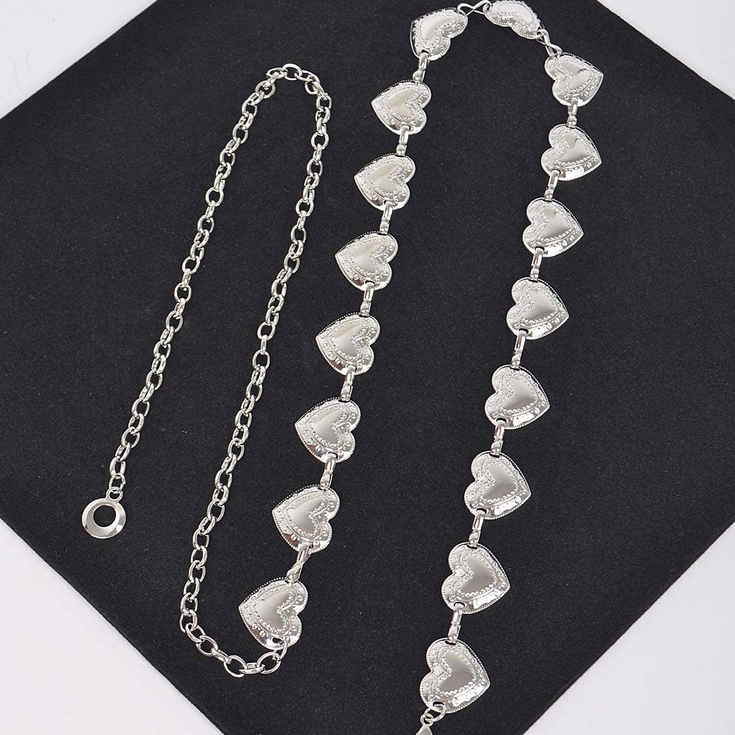 Heart Shape Metal Chain Belt