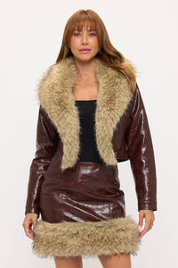 Croc Skirt & Jacket Set