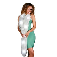 LED Faux Fur Boa White