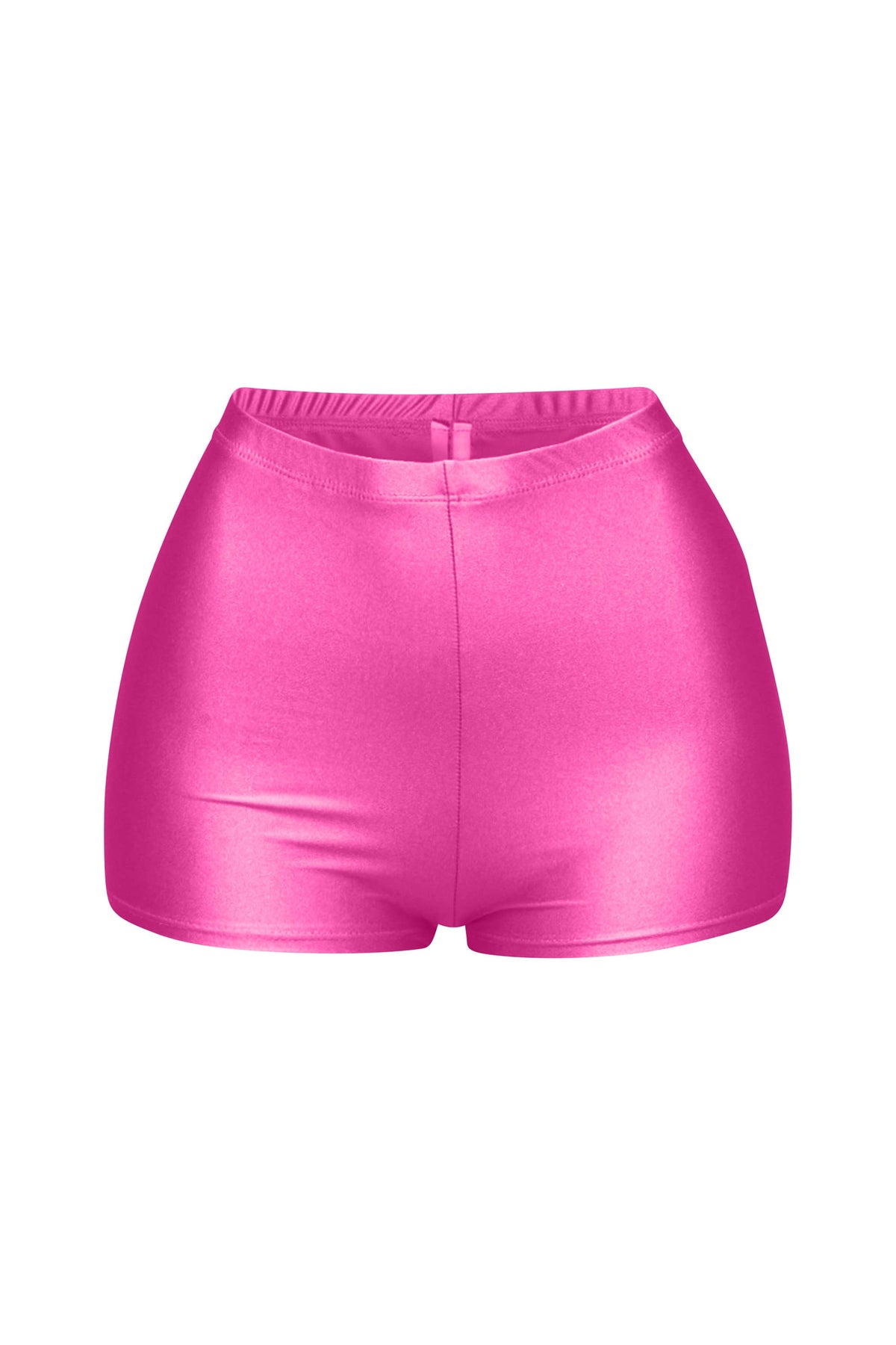 Shiny tricot high waisted shorts
