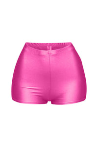 Shiny tricot high waisted shorts