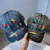 Ripped Denim Baseball Cap