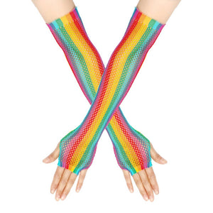 RAINBOW FISHNET GLOVES PARTIES