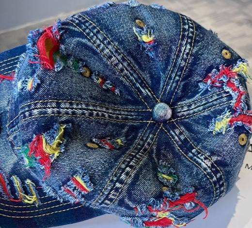 Ripped Denim Baseball Cap