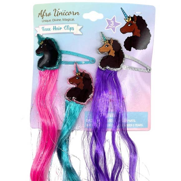3 Pack Faux Hair clips