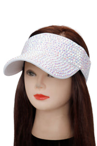 Rhinestone Velcro Back Visor