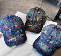 Ripped Denim Baseball Cap
