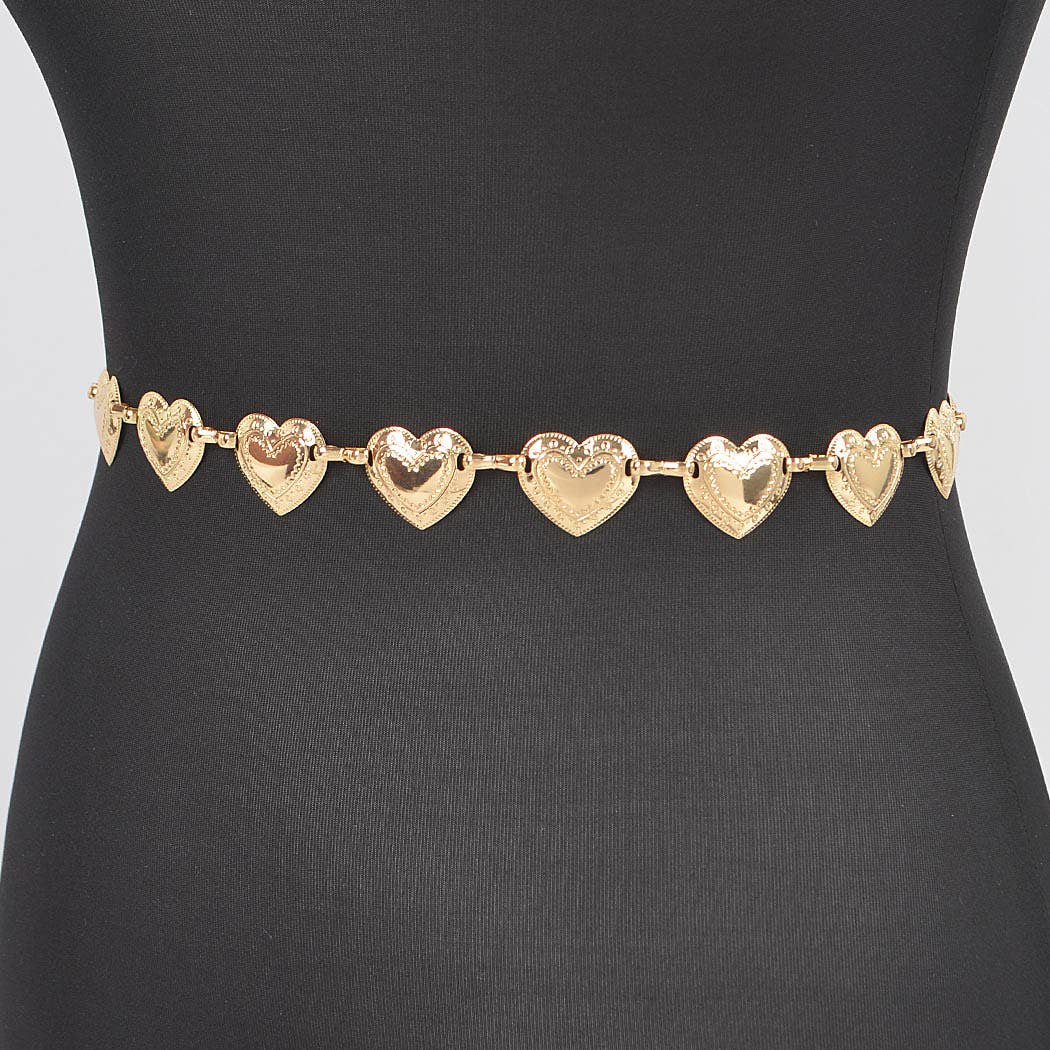 Heart Shape Metal Chain Belt