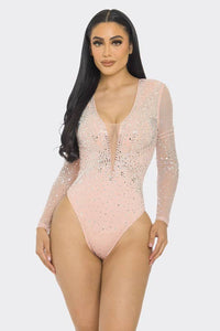 Rhinestone Long Sleeve Bodysuit