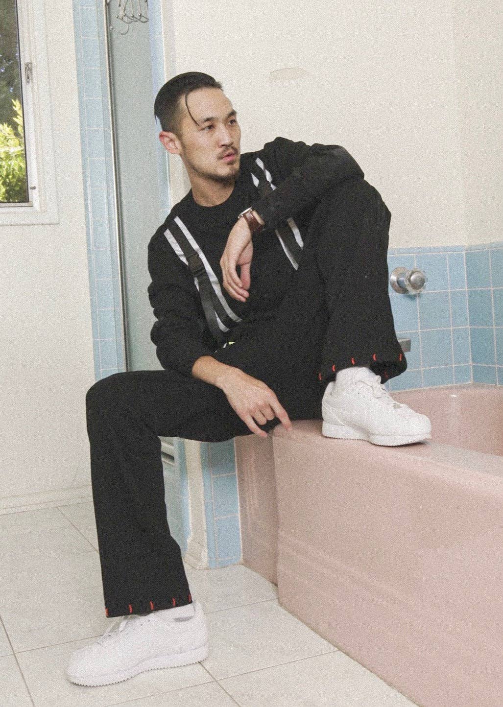 Men's Sweatshirt w/ Reflective Tape in Black