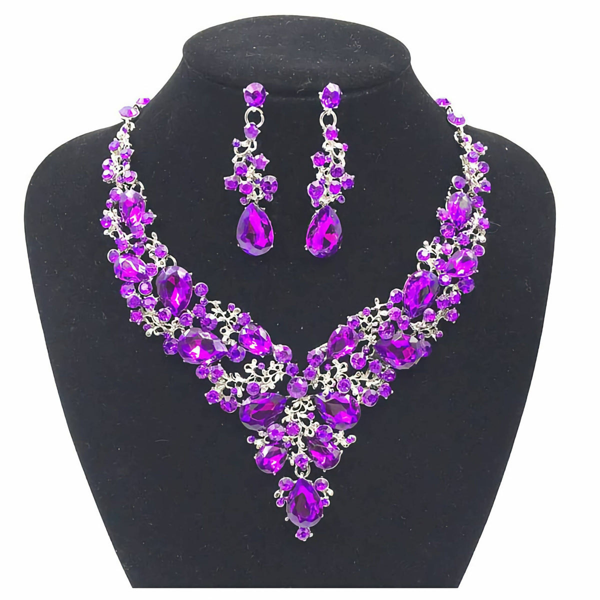 Vine Rhinestone Necklace Set