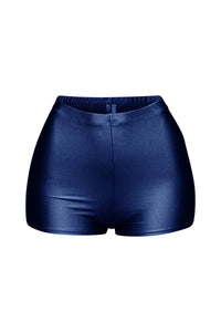 Shiny tricot high waisted shorts
