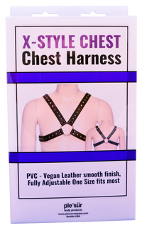 Chest Harness - Cross-Chest PVC Vegan Leather