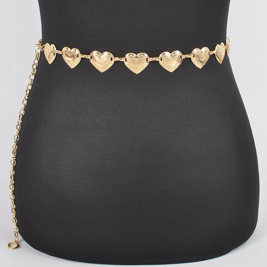 Heart Shape Metal Chain Belt
