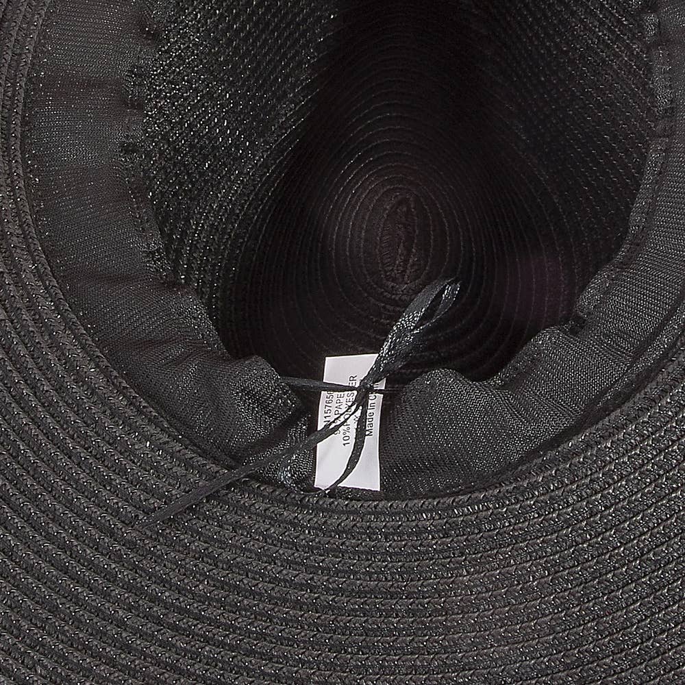 Paper Straw Fedora With Leather Studded Band