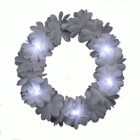Light Up Flashing White Flower Crown Stretchy Headband