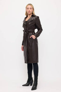 Neo Luxe Leather Trench