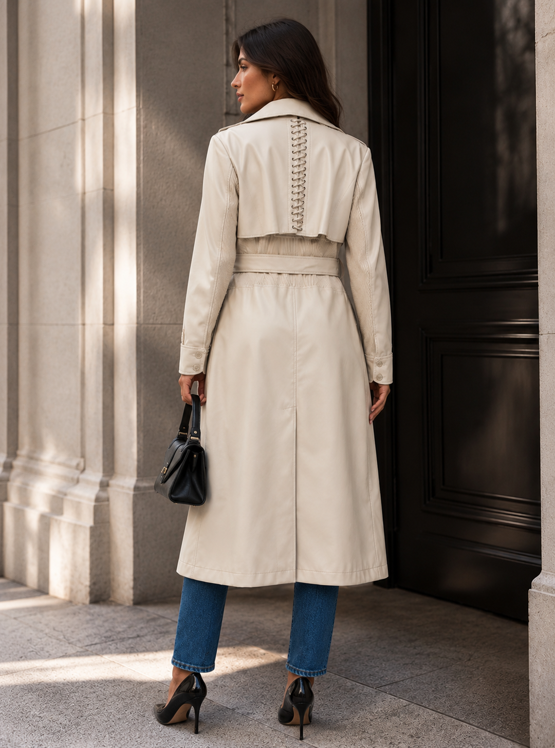Neo Luxe Leather Trench