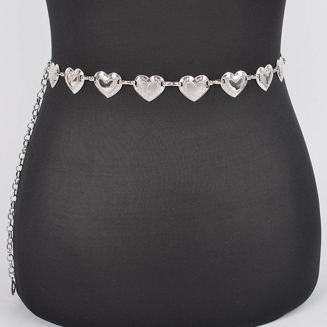 Heart Shape Metal Chain Belt