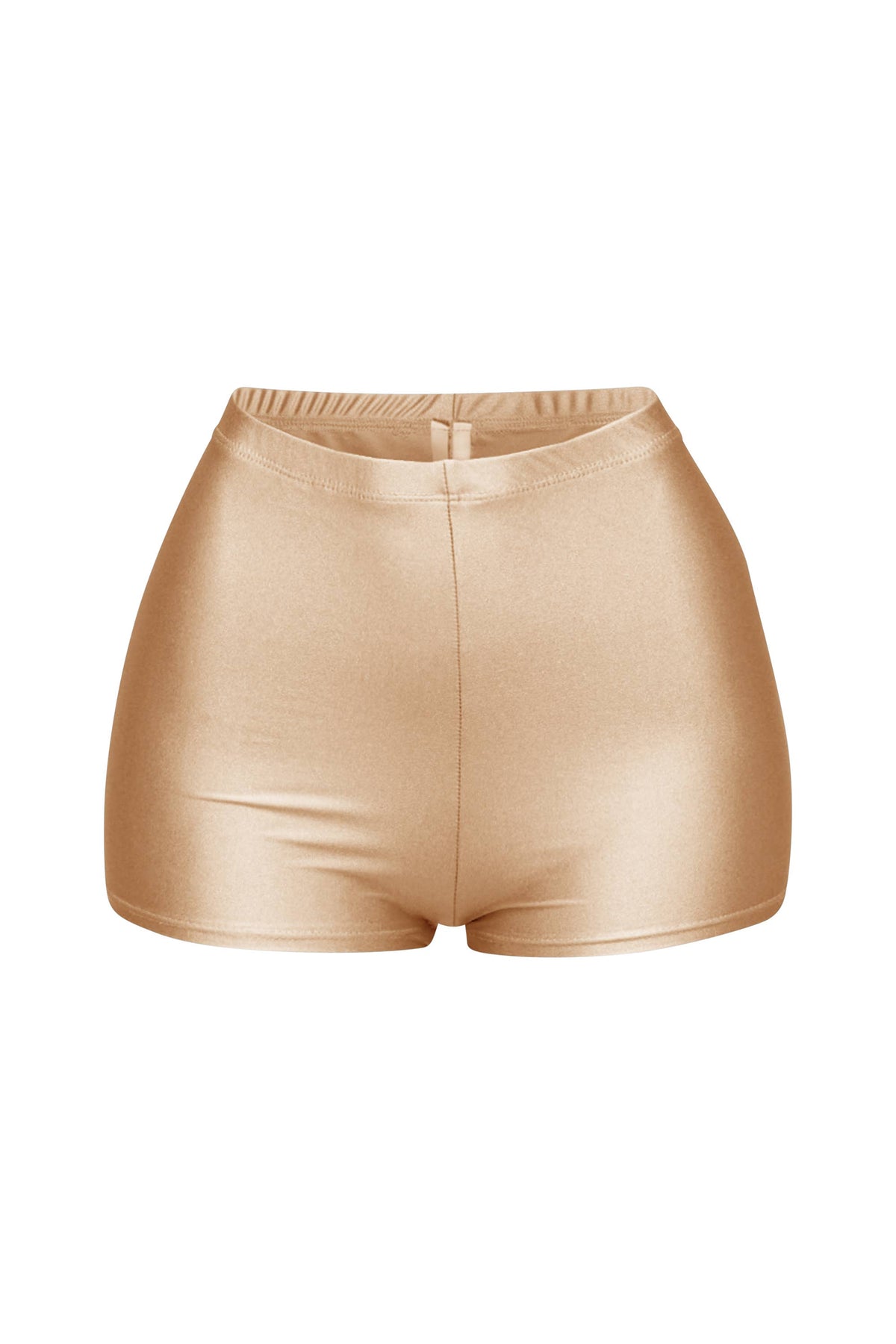 Shiny tricot high waisted shorts