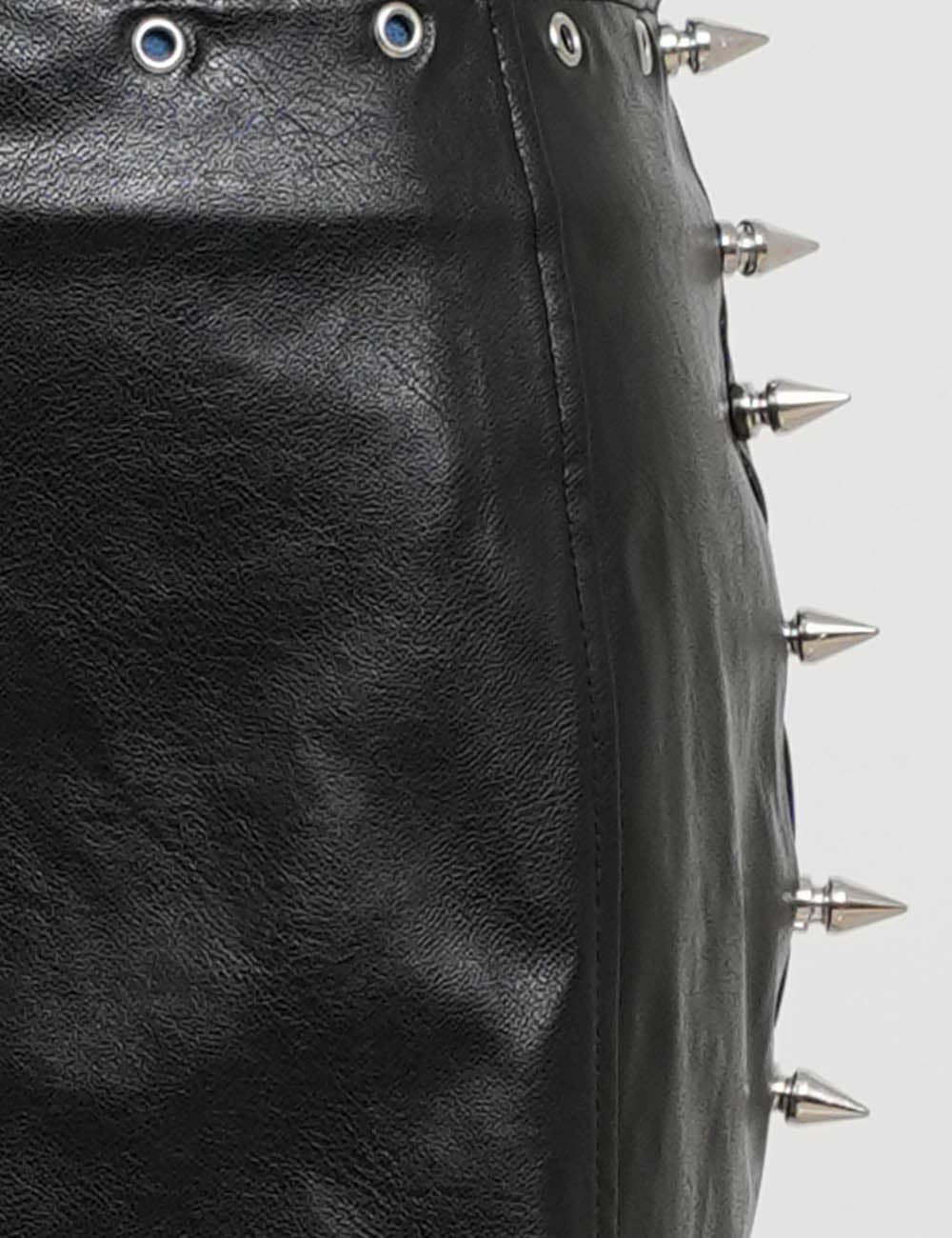 Metal Stud Mini Skirt