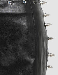 Metal Stud Mini Skirt