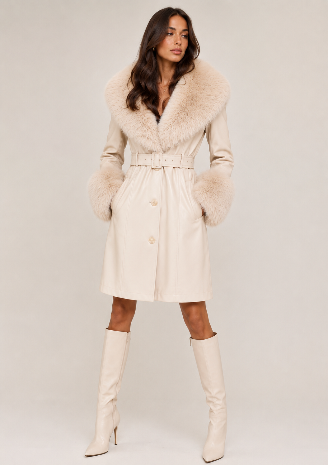 After Dark Luxe Faux Fur Leather Coat