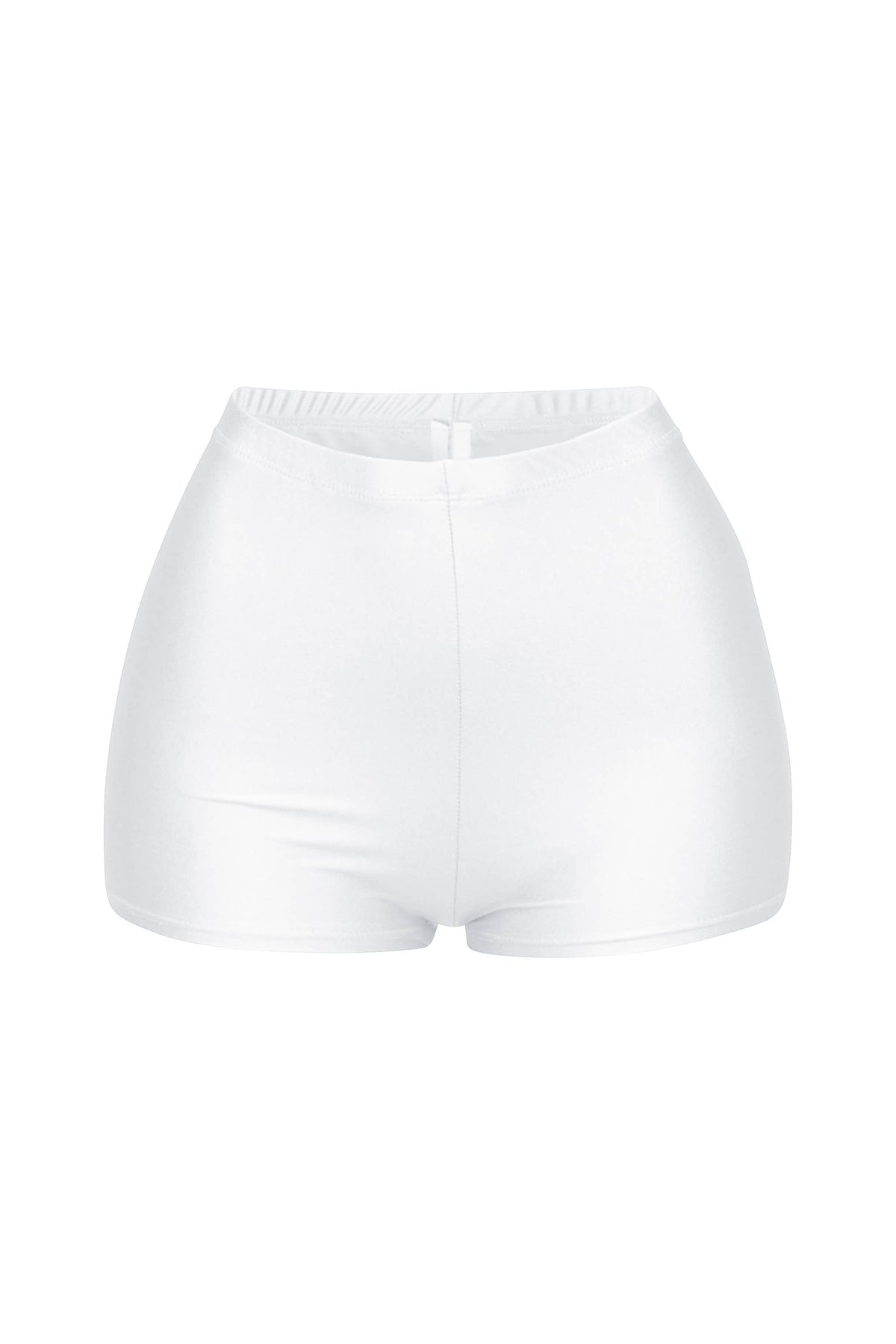 Shiny tricot high waisted shorts