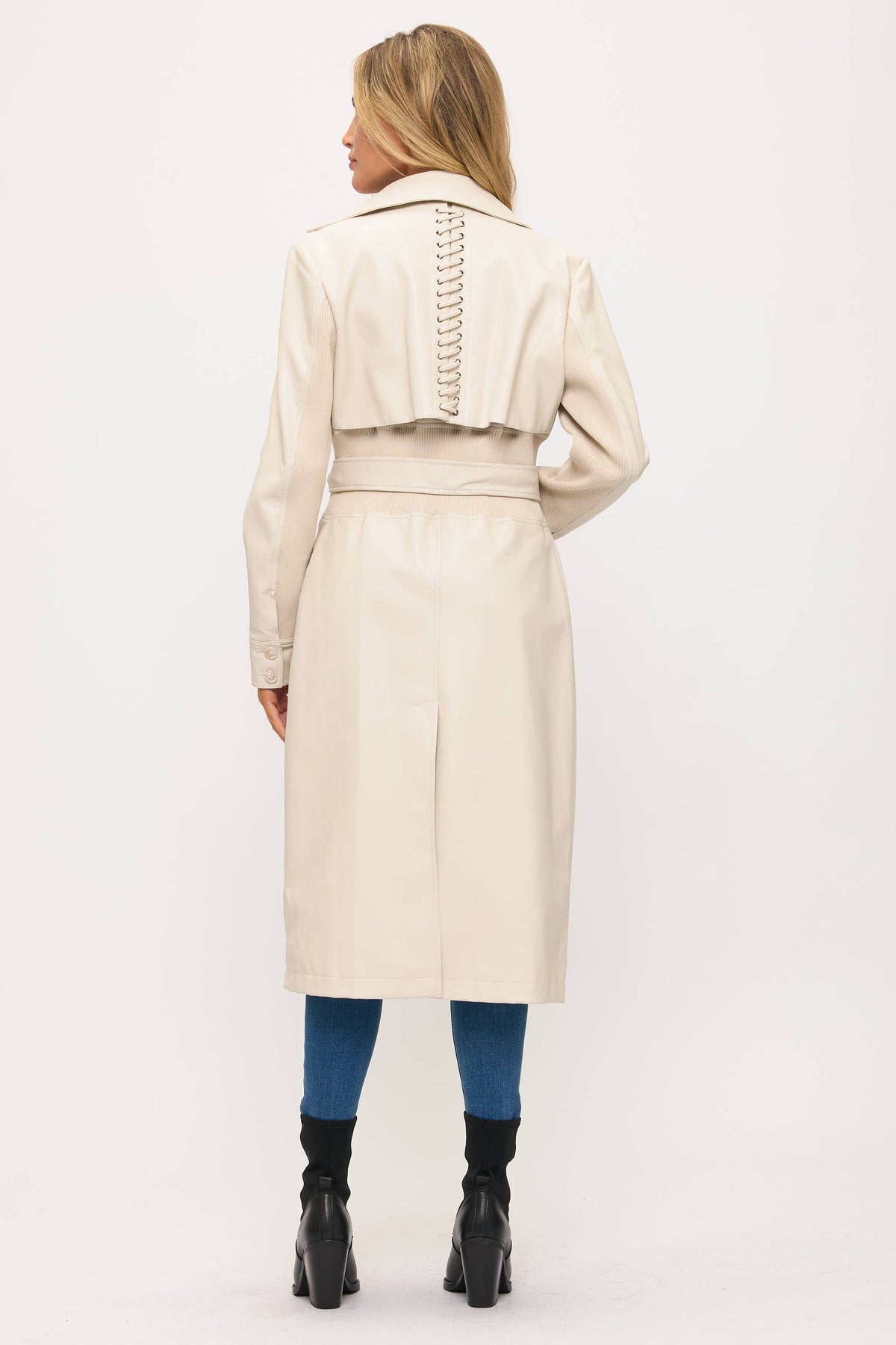 Neo Luxe Leather Trench