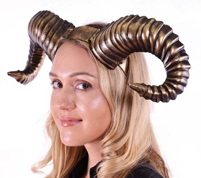 Gold Ram Horns Headband