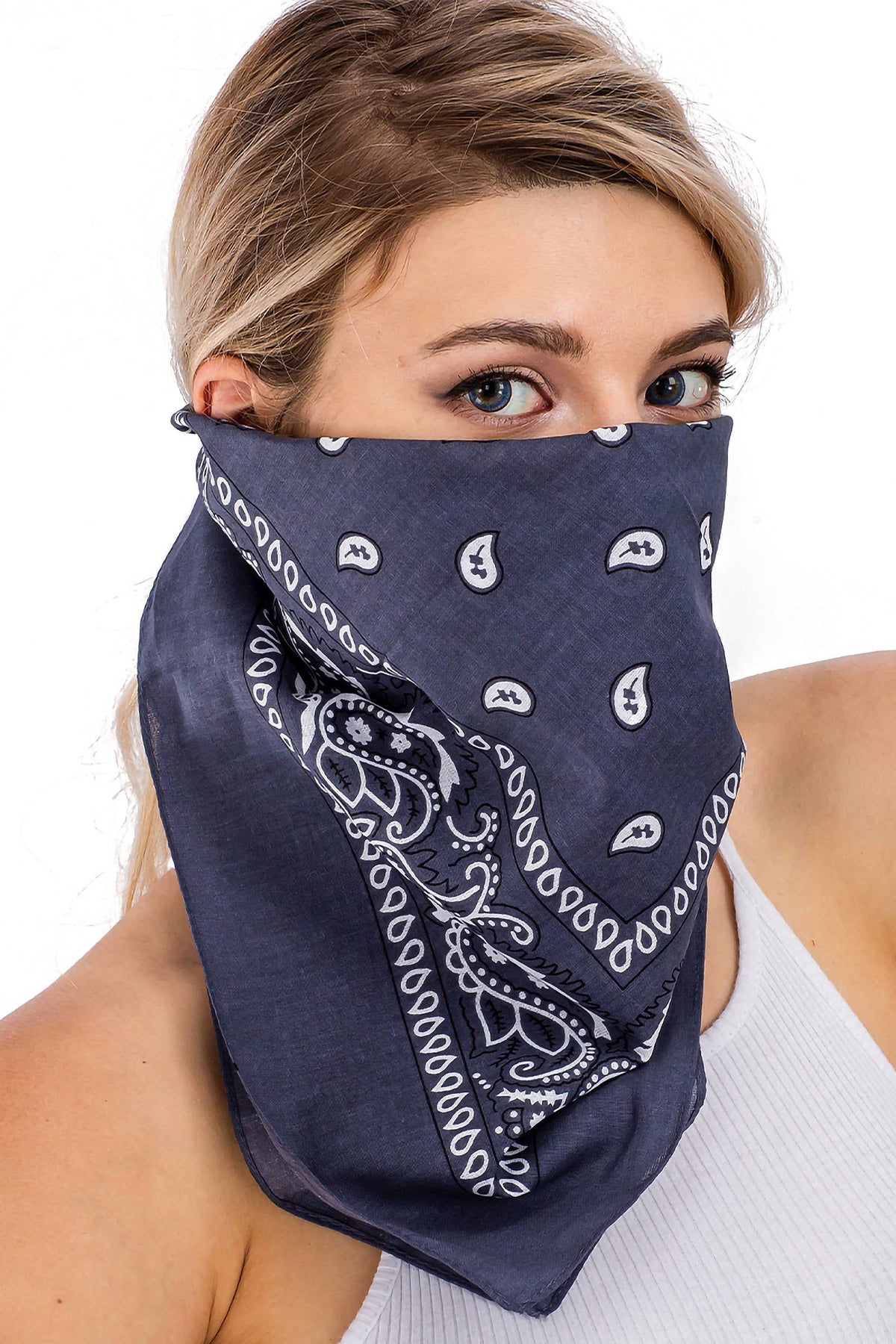 Classic Paisley Print Square Cotton Bandana