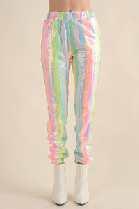 Rainbow Sequin Pants