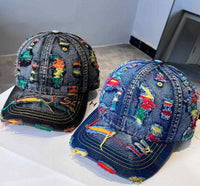 Ripped Denim Baseball Cap