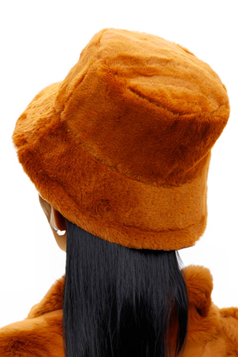 Oversized Fluffy Faux Fur Bucket Hat