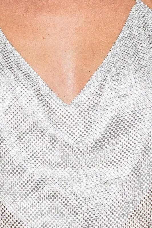 Crop Rhinestone Sexy Halter Bustier