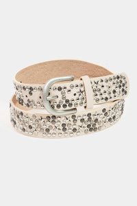 Metallic Stars And Stud Vegan Leather Belt