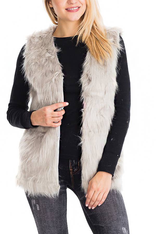 Angora Fur Vest with Hook