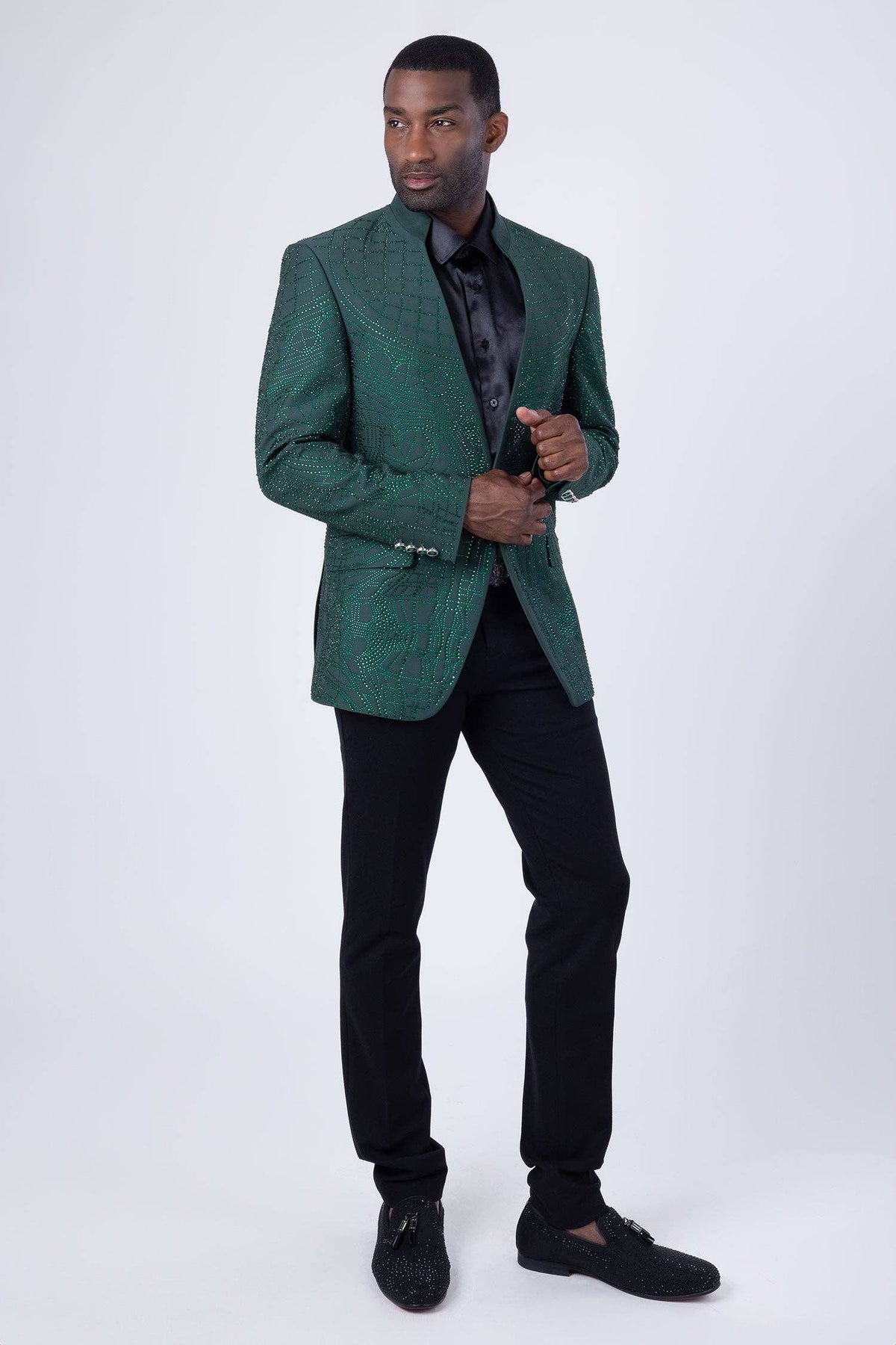 Men's Studded Lapel Blazer