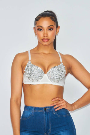 Sequin Pearl Bra