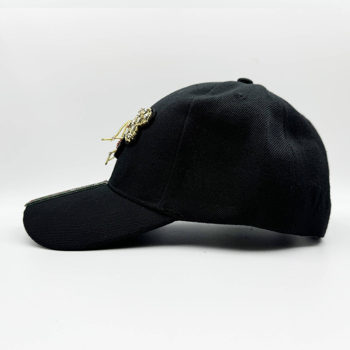 Bee Seed Bead Striped Rhinestone Cap