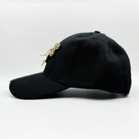 Bee Seed Bead Striped Rhinestone Cap