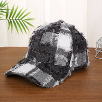 Frayed Plaid Baseball Cap