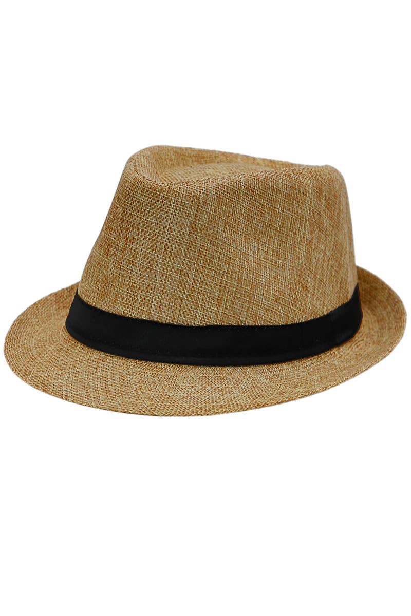 Open Weave Light Weight Flax Fabric Fedora