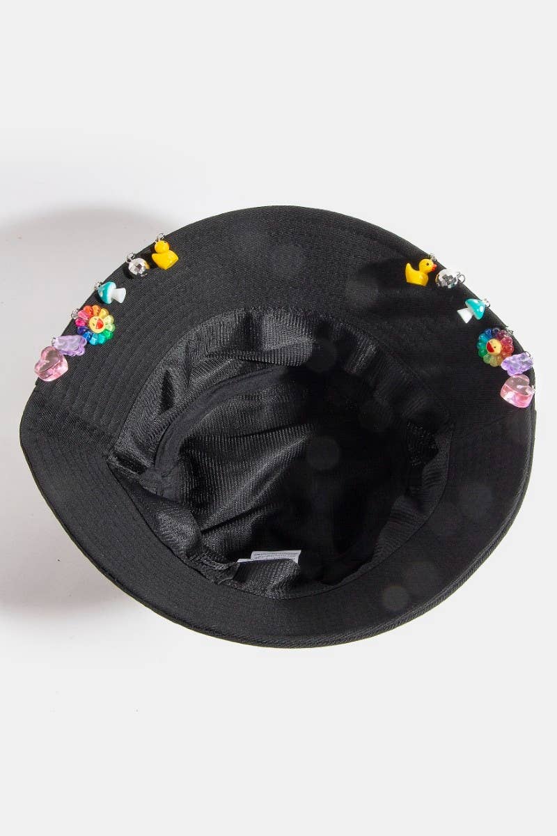 Assorted Charms Dangle Bucket Hat
