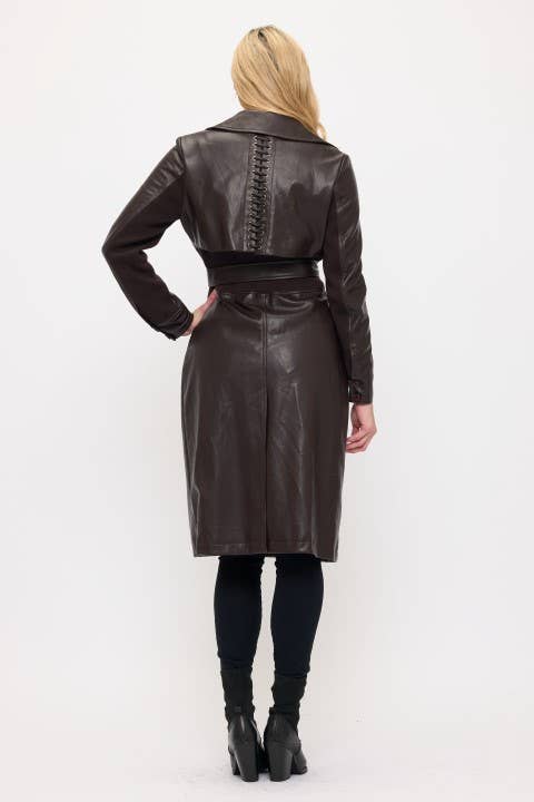 Neo Luxe Leather Trench