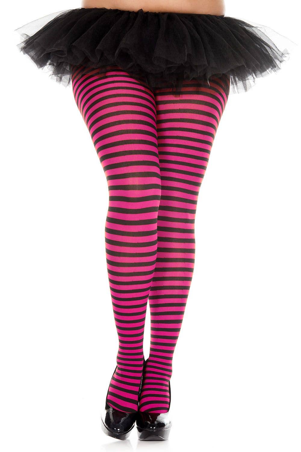 Plus Size Striped Tights