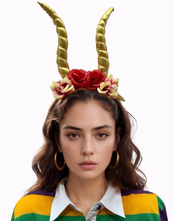 Floral Gold Horn Headband