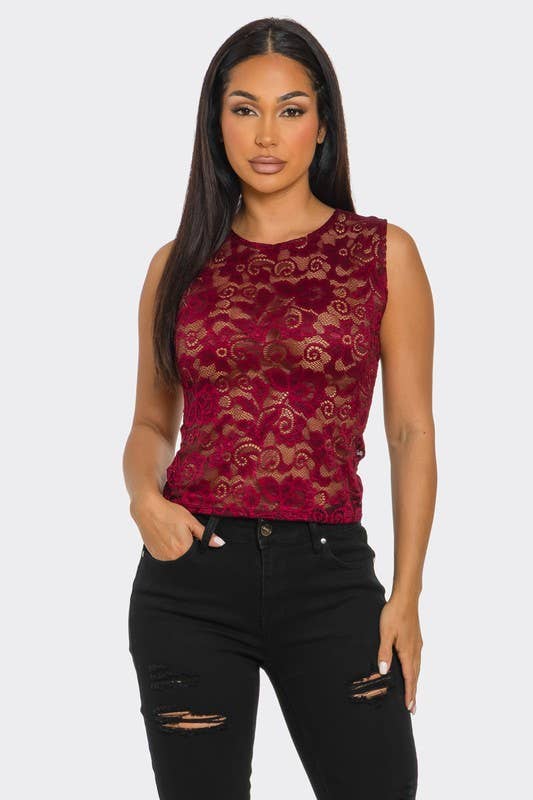 Lace Sleeveless Top